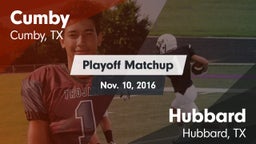 Matchup: Cumby vs. Hubbard  2016