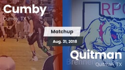 Matchup: Cumby vs. Quitman  2018