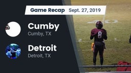 Recap: Cumby  vs. Detroit  2019