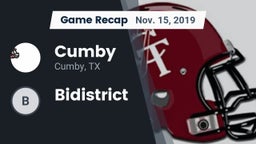 Recap: Cumby  vs. Bidistrict 2019