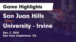 San Juan Hills  vs University - Irvine Game Highlights - Dec. 7, 2018