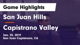 San Juan Hills  vs Capistrano Valley  Game Highlights - Jan. 25, 2019