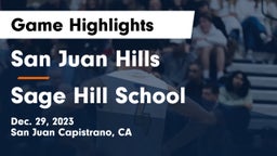 San Juan Hills  vs Sage Hill School Game Highlights - Dec. 29, 2023