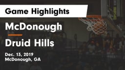 McDonough  vs Druid Hills  Game Highlights - Dec. 13, 2019