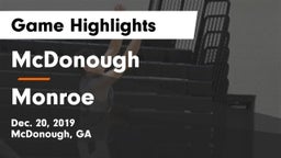 McDonough  vs Monroe  Game Highlights - Dec. 20, 2019
