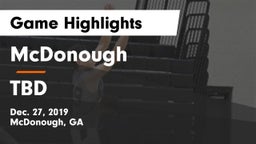 McDonough  vs TBD Game Highlights - Dec. 27, 2019