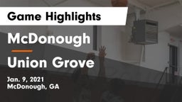 McDonough  vs Union Grove  Game Highlights - Jan. 9, 2021