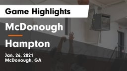 McDonough  vs Hampton  Game Highlights - Jan. 26, 2021