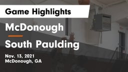 McDonough  vs South Paulding  Game Highlights - Nov. 13, 2021