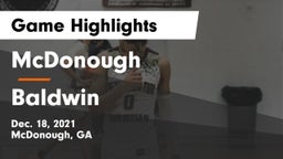 McDonough  vs Baldwin  Game Highlights - Dec. 18, 2021