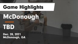 McDonough  vs TBD Game Highlights - Dec. 28, 2021