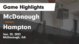 McDonough  vs Hampton  Game Highlights - Jan. 25, 2022