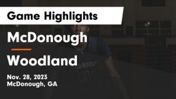 McDonough  vs Woodland  Game Highlights - Nov. 28, 2023