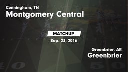 Matchup: Montgomery Central vs. Greenbrier  2016