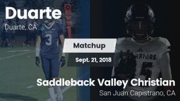 Matchup: Duarte vs. Saddleback Valley Christian  2018