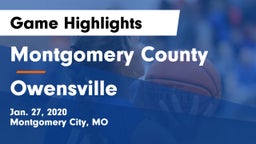 Montgomery County  vs Owensville  Game Highlights - Jan. 27, 2020