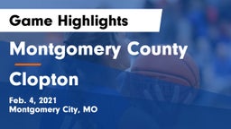 Montgomery County  vs Clopton   Game Highlights - Feb. 4, 2021