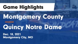 Montgomery County  vs Quincy Notre Dame Game Highlights - Dec. 18, 2021