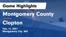 Montgomery County  vs Clopton   Game Highlights - Feb. 11, 2021
