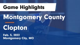 Montgomery County  vs Clopton  Game Highlights - Feb. 5, 2022