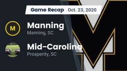 Recap: Manning  vs. Mid-Carolina  2020