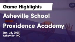 Asheville School vs Providence Academy Game Highlights - Jan. 28, 2023