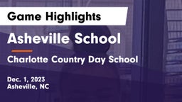 Asheville School vs Charlotte Country Day School Game Highlights - Dec. 1, 2023