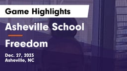 Asheville School vs Freedom  Game Highlights - Dec. 27, 2023