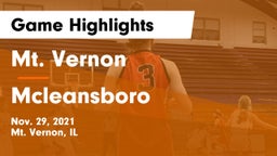 Mt. Vernon  vs Mcleansboro  Game Highlights - Nov. 29, 2021