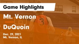 Mt. Vernon  vs DuQuoin  Game Highlights - Dec. 29, 2021