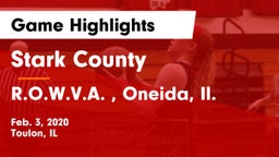 Stark County  vs R.O.W.V.A. , Oneida, Il. Game Highlights - Feb. 3, 2020