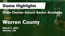Drew Charter School Senior Academy  vs Warren County  Game Highlights - March 9, 2022