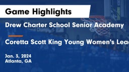 Drew Charter School Senior Academy  vs Coretta Scott King Young Women's Leadership Academy  Game Highlights - Jan. 3, 2024