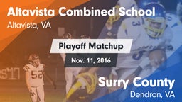 Matchup: Altavista Combined S vs. Surry County  2016