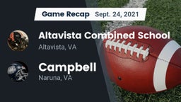 Recap: Altavista Combined School  vs. Campbell  2021