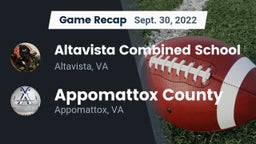 Recap: Altavista Combined School  vs. Appomattox County  2022