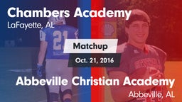 Matchup: Chambers Academy vs. Abbeville Christian Academy  2016