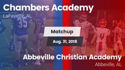 Matchup: Chambers Academy vs. Abbeville Christian Academy  2018