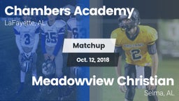 Matchup: Chambers Academy vs. Meadowview Christian  2018