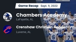 Recap: Chambers Academy  vs. Crenshaw Christian Academy  2022