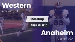 Matchup: Western vs. Anaheim  2017