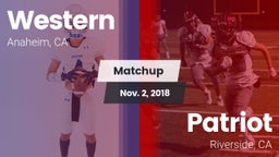 Matchup: Western vs. Patriot  2018