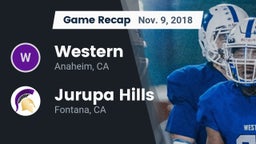 Recap: Western  vs. Jurupa Hills  2018