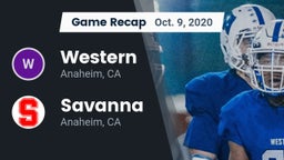Recap: Western  vs. Savanna  2020
