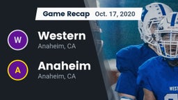 Recap: Western  vs. Anaheim  2020