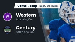Recap: Western  vs. Century  2022