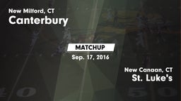 Matchup: Canterbury High vs. St. Luke's  2016