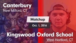 Matchup: Canterbury High vs. Kingswood Oxford School 2016