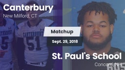 Matchup: Canterbury High vs. St. Paul's School 2018