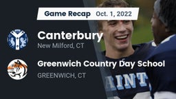 Recap: Canterbury  vs. Greenwich Country Day School 2022